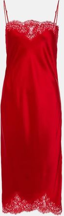 Stella McCartney Lace-trimmed satin slip dress