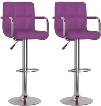 vidaXL Taburetes De Cocina 2 Unidades Cuero Sint&eacute;tico Morado Vidaxl