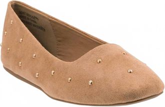 Corkys Footwear Womens Dont Be Rude Flats In Camel Faux Suede
