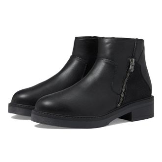Blowfish Vienna Boots Womens Black Side Zip Round Toe Ankle HTAT1250