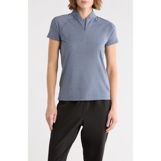 Swannies Quinn Half Zip Knit Polo in Navy Heather at Nordstrom Rack, Size Medium