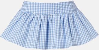Shushu/Tong Falda pantal&oacute;n de algod&oacute;n a cuadros fruncida