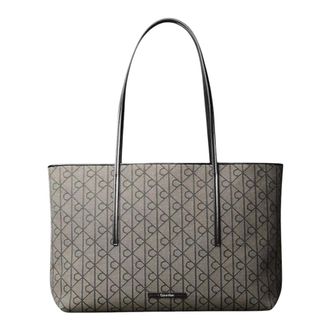 Calvin Klein Borsa Tote Emblem Jacquard - - Bags - Donna - Beige - ONE SIZE