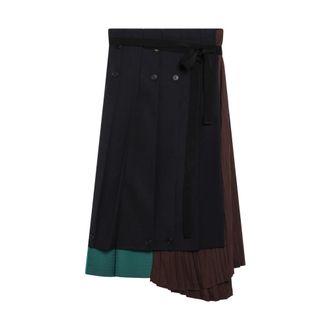 Prada Patchwork Midi Skirt - female - Prada - Midi Skirts - Multicolor - S - Skirts