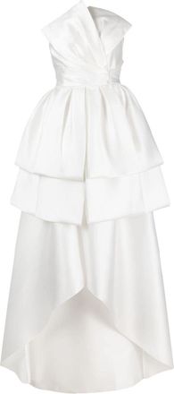 Alberta Ferretti strapless layered gown dress - women - Polyester/Silk/Elastane/Polyamide - 44 - White