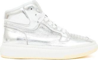 Maison Margiela lace-up high-top sneakers - women - Polyester/Rubber/Polyurethane/Polyester - 35.5 - Silver