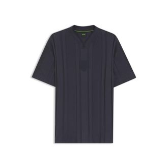 BOSS Textured-stripe T-shirt in cotton