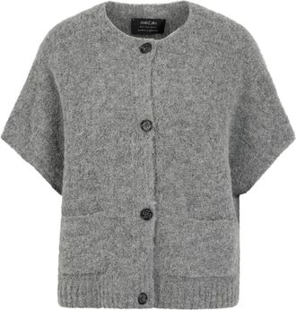 Marc Cain Gebreide vest- in Duitsland gebreid - Dames - Vesten - Grijs - 2XL - Truien & Vesten