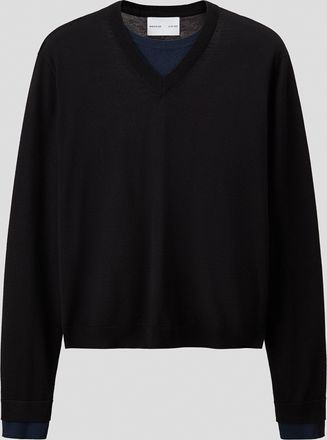 H&M Feinstrickpullover aus Wolle in Regular Fit - Schwarz