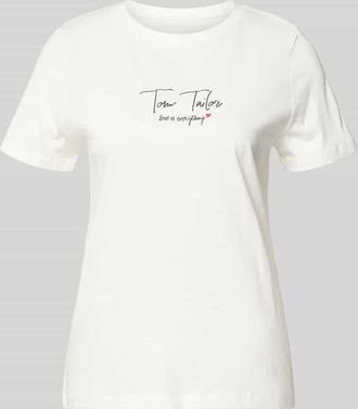 Tom Tailor Regular Fit T-Shirt aus Bio-Baumwoll-Mix in Offwhite, Gr&ouml;&szlig;e XXXL