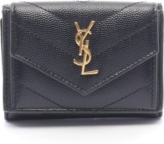 Saint Laurent Black Leather Wallet (Tri-Fold) (Pre-Owned)