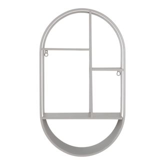 Moloo Estante de pared ovalado en acero gris 35x60 cm