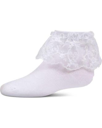 MeMoi Petite Floral Lace Anklet Socks in White at Nordstrom, Size 6-12M