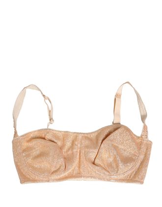 Dolce & Gabbana Womens Beige Semi-Pad Underwire Balconette Bra Underwear Clothing