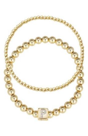 Adornia Set of 2 Gold Plated Stretch Bracelets in Gold-P at Nordstrom Rack