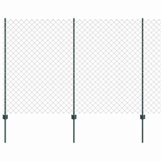 Berkfield Home Chain Link Fence with 22 U Posts Green 1.6x25 m Steel
