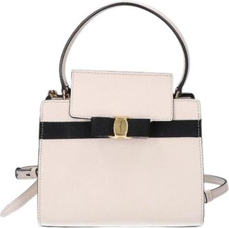 Ferragamo Pre-owned Schoudertas - Dames - Vintage Handtas - Beige - ONE Size - Leer - Vintage