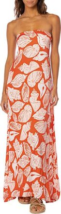 Maaji Australian Reef Strapless Maxi Dress in Bright Red at Nordstrom, Size Large