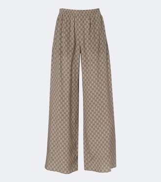 Gucci GG silk crepe de chine palazzo pants