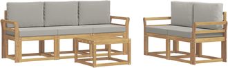 vidaXL Conjunto De Sof&aacute;s De Exterior 6 Uds. Blanco Y Gris Claro Vidaxl