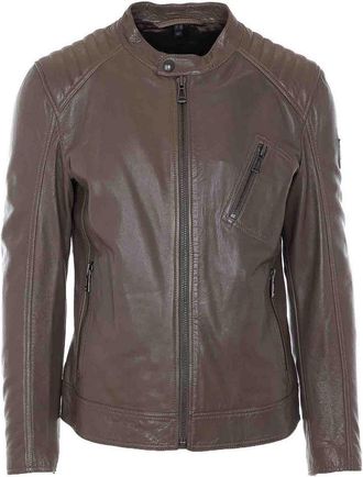 Belstaff Fatigue Green Racer Leather Jacket