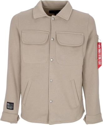 Alpha Industries Vintage Sand Gewatteerd Heren Overshirt - Heren - Zomerjassen - Beige - XL - Katoen - Jassen