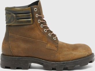 Diesel D-Hammer-Combat boots in distressed suede - Boots - Man - Brown