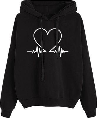 Generic Women Cat Ear Hoodie Long Sleeve Splice Cartoon Cute Kawaii Clothes Teens Girls Anime Cosplay Sweatshirts Fashion Basics Clothes Sweater Comfortable L