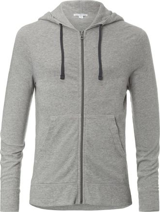 James Perse Vintage French Terry Zip Up Hoodie - Heren - Vesten met rits - Grijs - XS - Katoen - Hoodies & sweatvesten