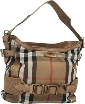 Burberry Pre-owned Shoulder Bags, female, Beige, Size: ONE SIZE Pre-owned Leather Shoulder Bag