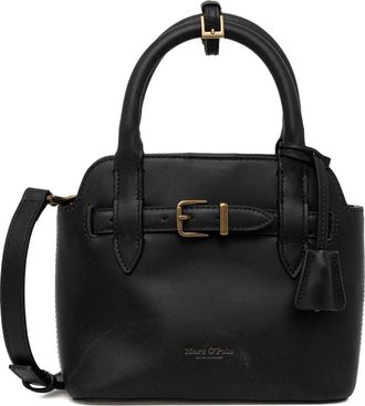 Marc O'Polo Leren shopper - Zwart