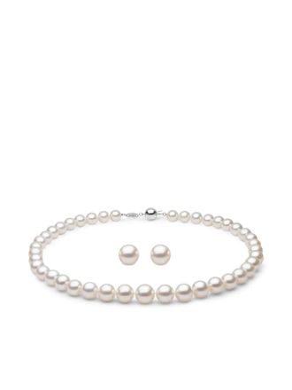 Yoko London pearl necklace and earrings set - White