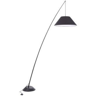 Maytoni Piantana Minimal Campanula Metallo Nero 1 Luce Con Diffusore In Tessuto Nero