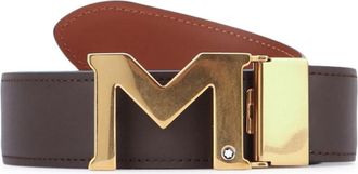 Montblanc Brown Logo Buckle Belt