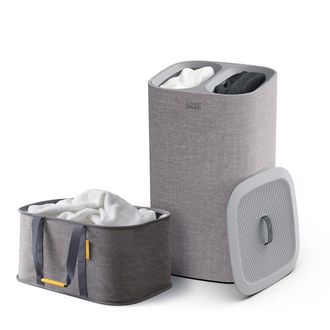 Joseph Joseph Love your Laundry Set, Tota Trio 60 l & Hold-All Faltbarer W&auml;schekorb, grau