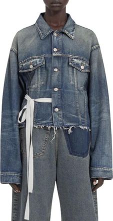 Maison Margiela Jassen, Dames, Blauw, S, Denim, Tape Denim Jacket
