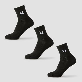 MyProtein Calcetines tobilleros de correr de MP (paquete de 3 pares) - Negros - UK 2-5
