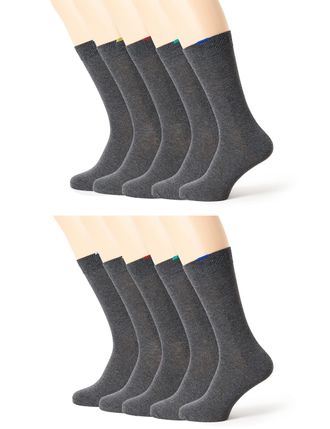 Dim Men - Ecodim Socks x10 | Reinforced Heels & Toes | Soft Cotton Fine Knit | Daily Comfort Medium grey 39-42