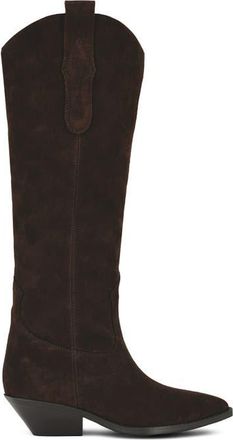 Nine West Asken Knee High Boot in Dark Brown Suede at Nordstrom, Size 8.5