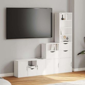 vidaXL Vidaxl - Muebles De Tv 4 Uds. Con Almacenaje odda Blanco Madera Pino