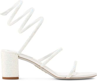 Rene Caovilla Cleo 60mm leather sandals - women - Calf Leather/Calf Leather/Calf Leather - 37 - White
