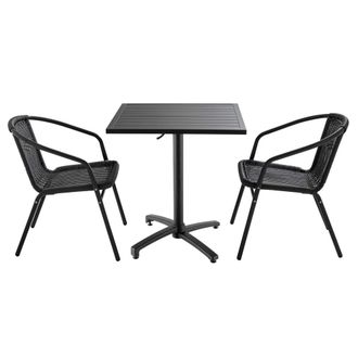 Oviala Juego de muebles de jard&iacute;n tipo bistro de aluminio de 2 plazas Chelsea