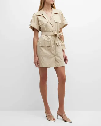 Finley Weathercloth Cargo Dress In Tan