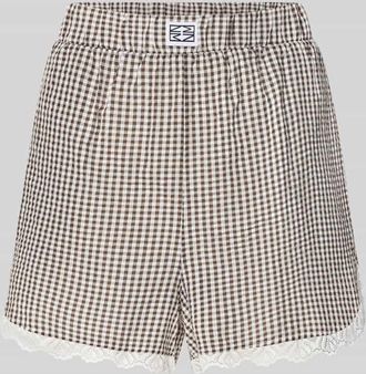 Noisy May Shorts mit Spitzenbesatz Modell ELIZA in Mittelbraun, Gr&ouml;&szlig;e XL