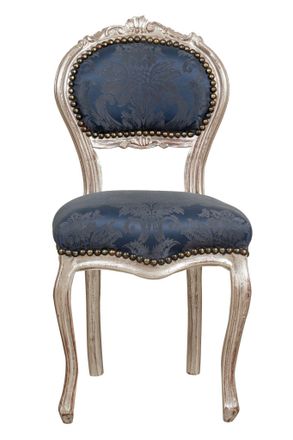 Biscottini International Silla De Cocina De Madera Silla De Comedor 44x89x41 Cm Silla De Dormitorio Tapizada Sill&oacute;n De Sal&oacute;n Barroco Estilo Franc&eacute;s