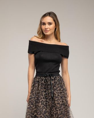 Tantra Gebreide top met lurex en een boothals