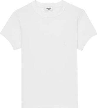Saint Laurent Tops, Dames, Wit, L, Katoen, Cassandre T-shirt