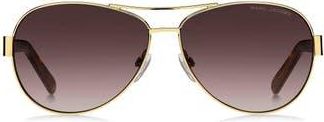 Marc Jacobs 60mm Aviator Sunglasses in Gold Havana/Brown Gradient at Nordstrom Rack