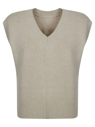 C.T. Plage Ribbed Knit High Neck Long-Sleeve Sweater