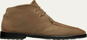 Bougeotte Suede Shearling-Lined Ankle Boots